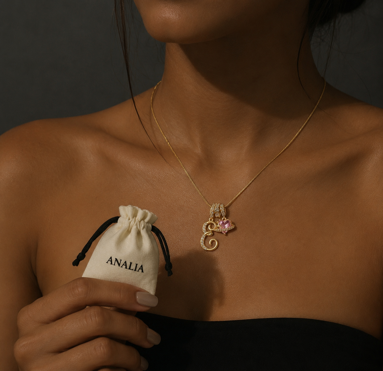 Personalized Initial Heart Pendant Necklace