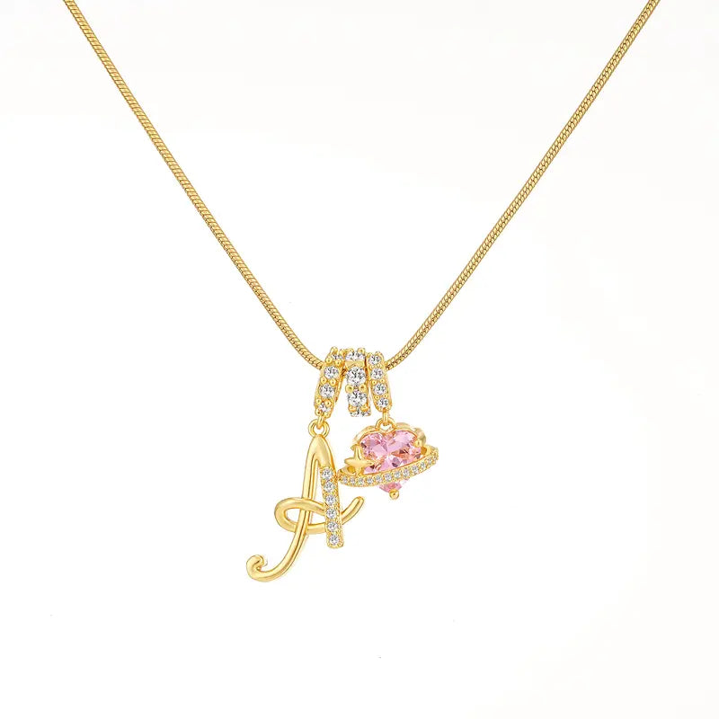 Personalized Initial Heart Pendant Necklace