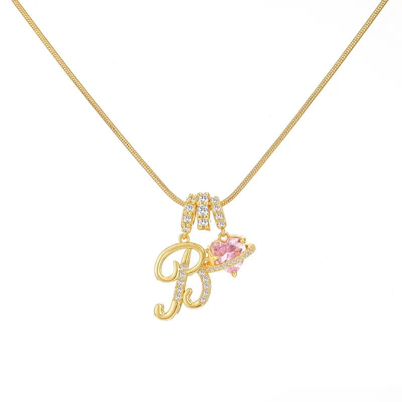Personalized Initial Heart Pendant Necklace