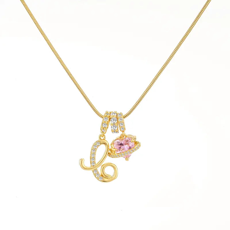 Personalized Initial Heart Pendant Necklace