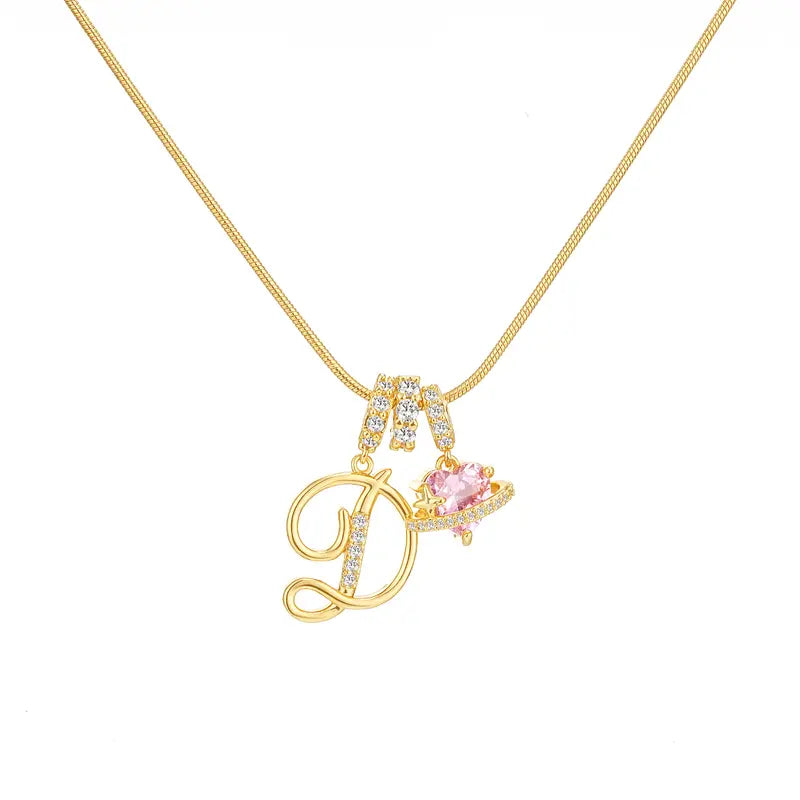 Personalized Initial Heart Pendant Necklace
