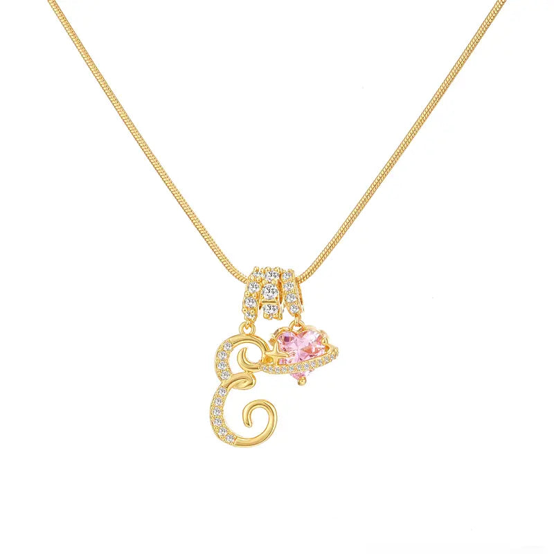 Personalized Initial Heart Pendant Necklace