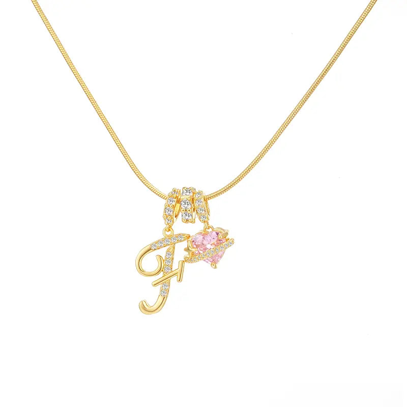 Personalized Initial Heart Pendant Necklace
