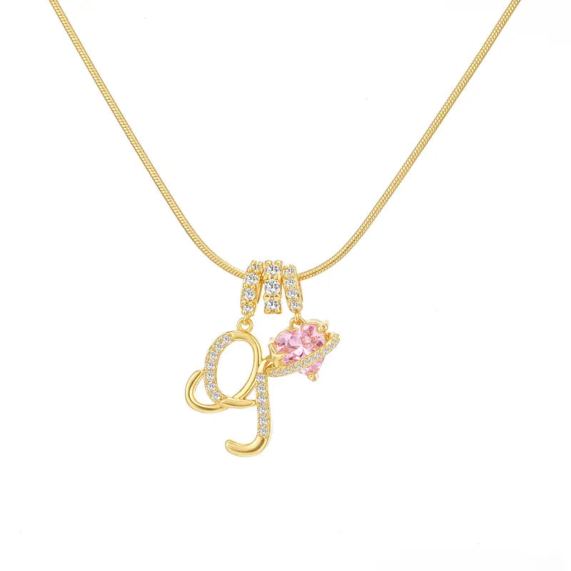 Personalized Initial Heart Pendant Necklace