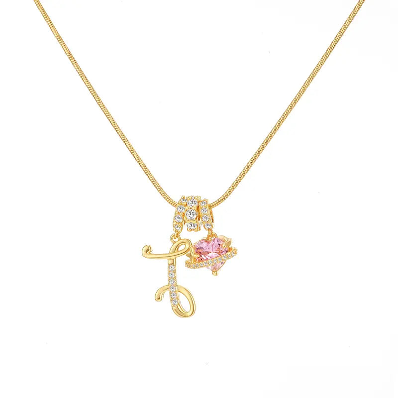 Personalized Initial Heart Pendant Necklace