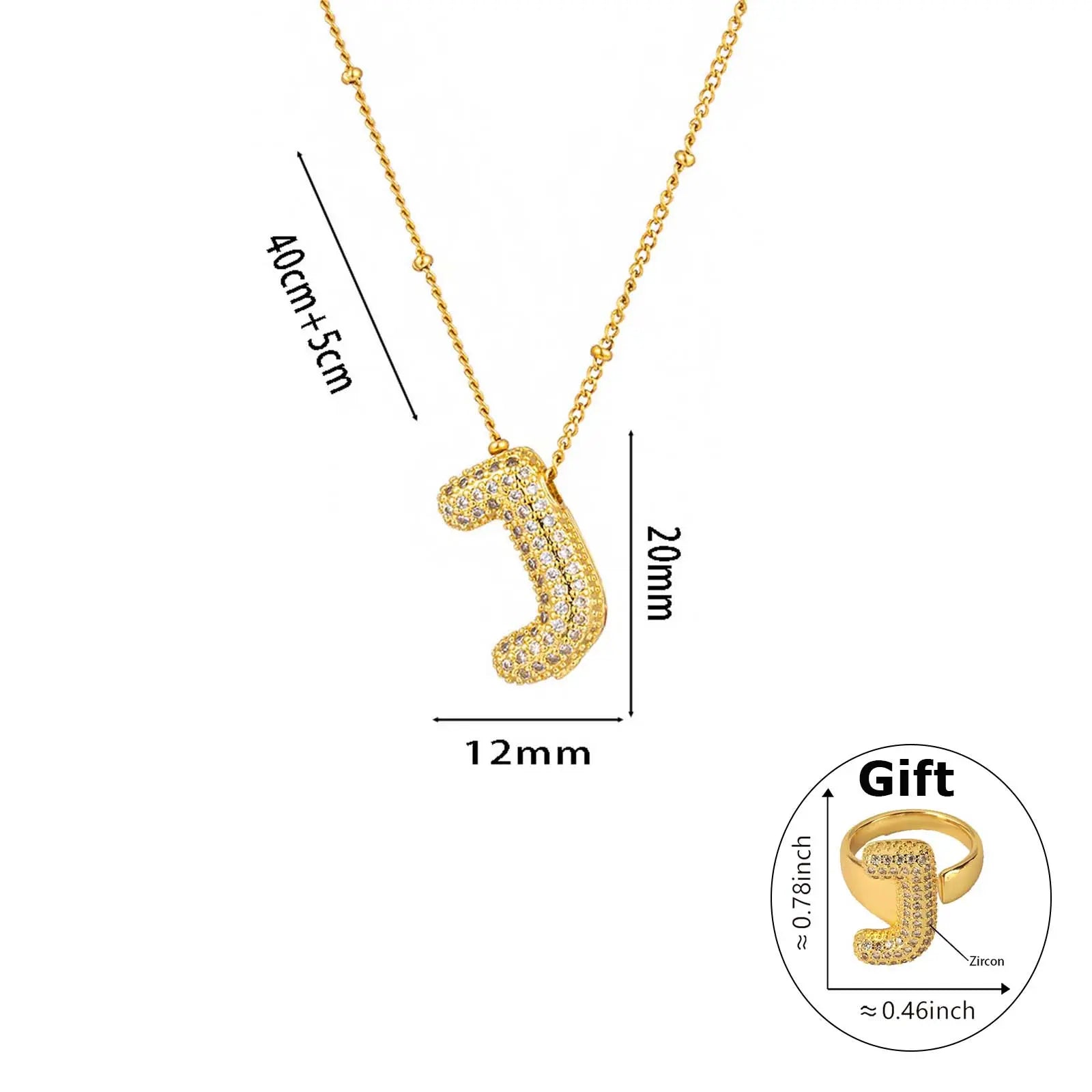 Elegant Beaded Initial Necklace • Gold Letter Charm