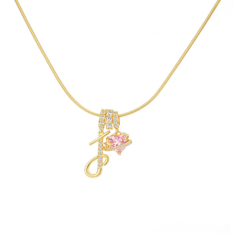 Personalized Initial Heart Pendant Necklace