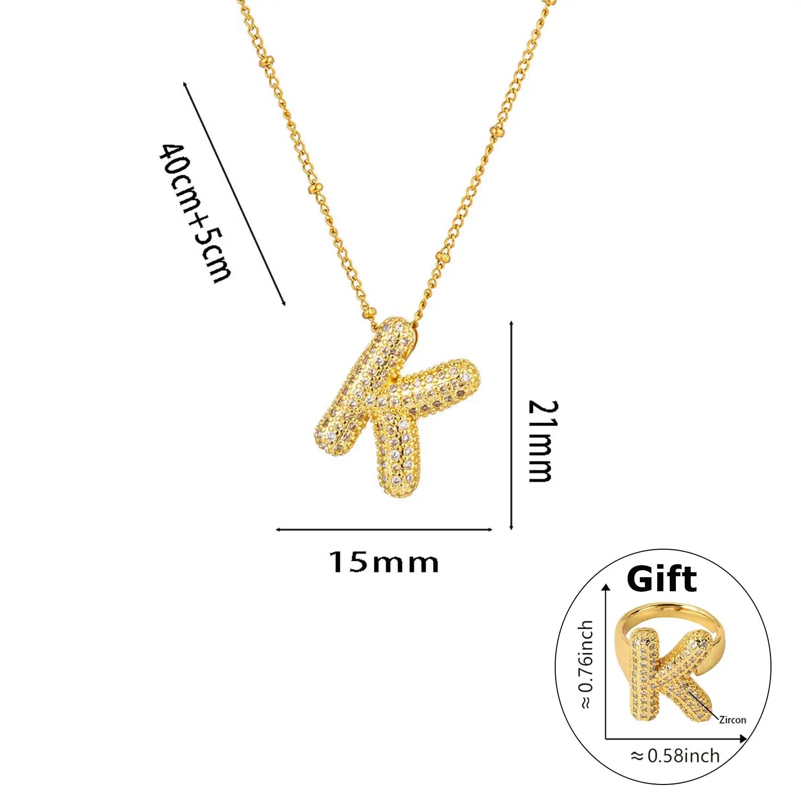 Elegant Beaded Initial Necklace • Gold Letter Charm