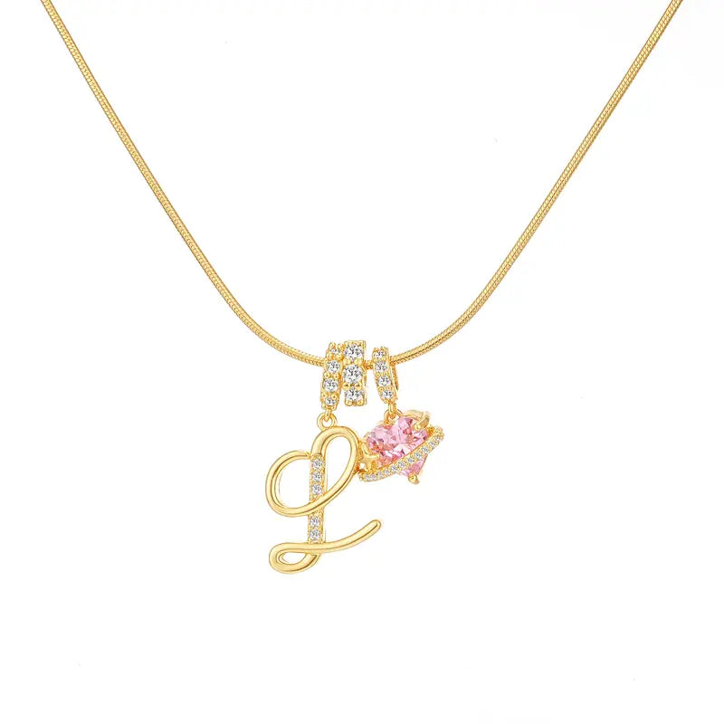 Personalized Initial Heart Pendant Necklace