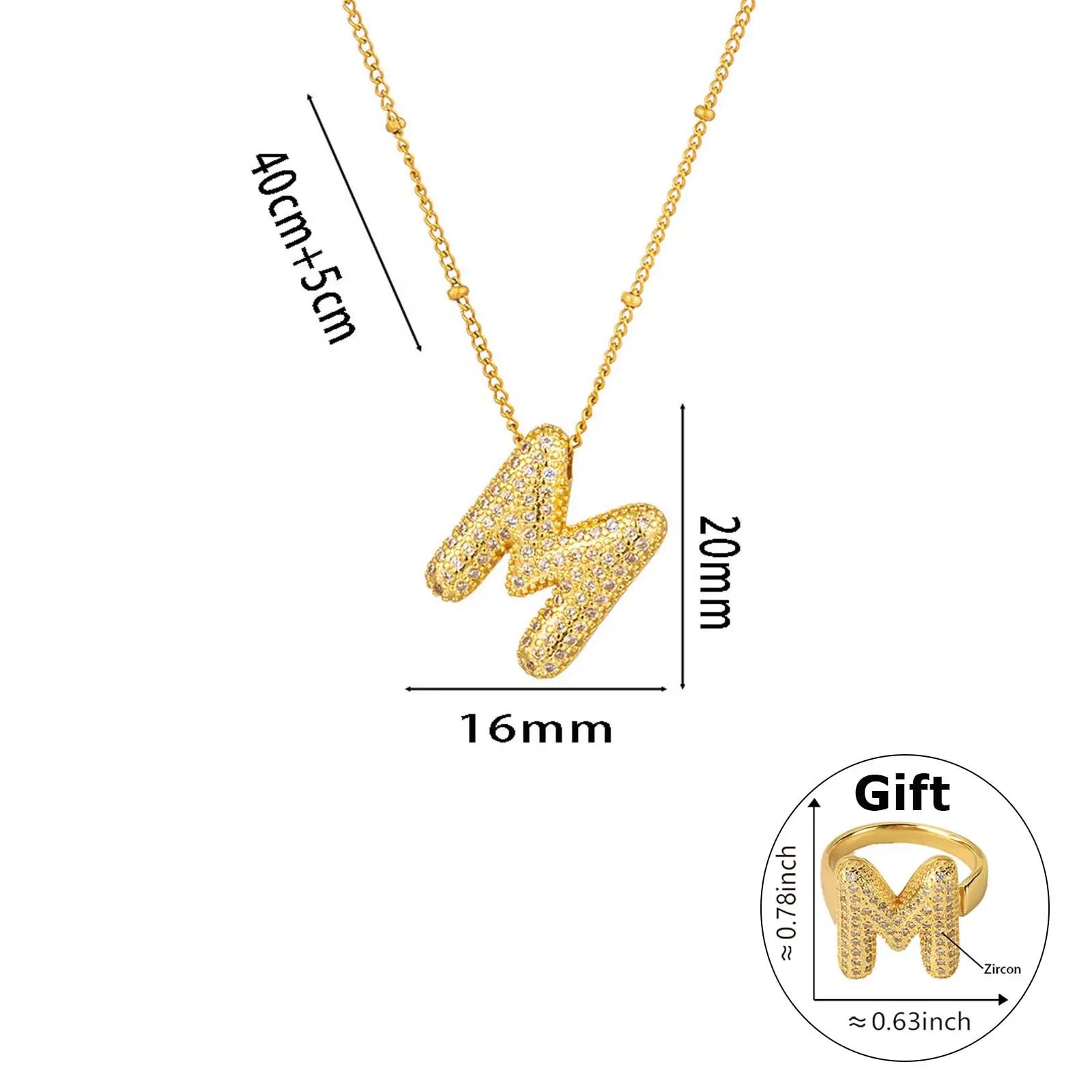 Elegant Beaded Initial Necklace • Gold Letter Charm
