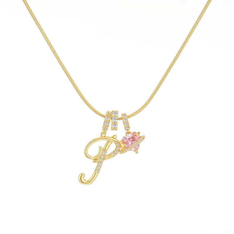 Personalized Initial Heart Pendant Necklace