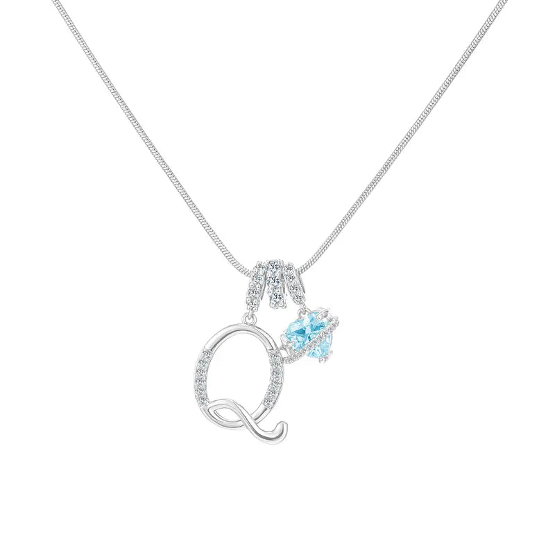 Personalized Initial Heart Pendant Necklace
