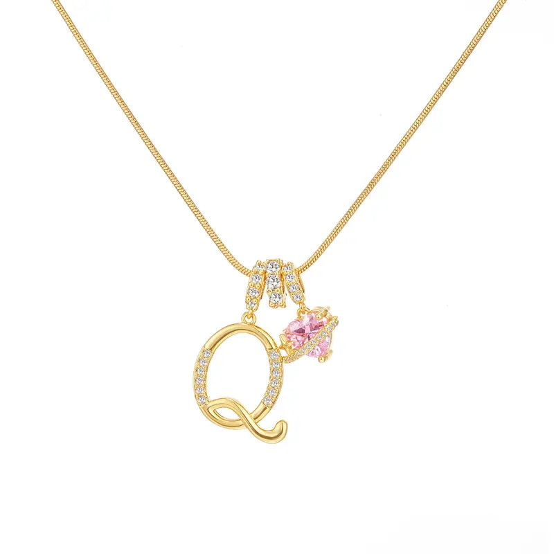 Personalized Initial Heart Pendant Necklace
