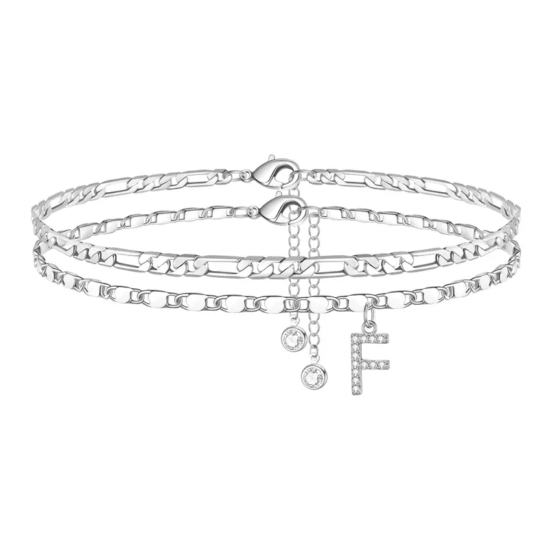 Gold Initial Anklet for Women