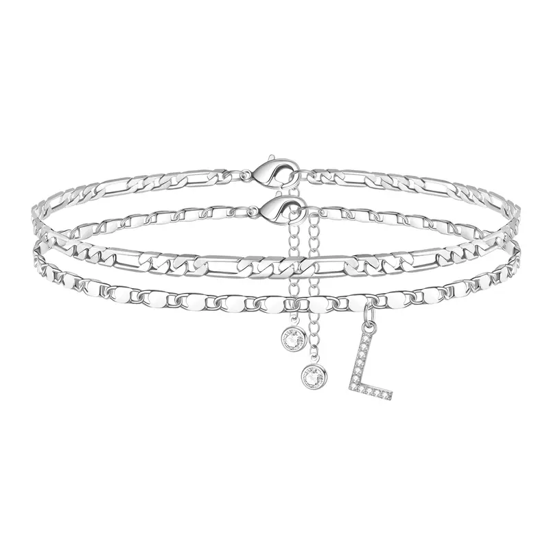Gold Initial Anklet for Women