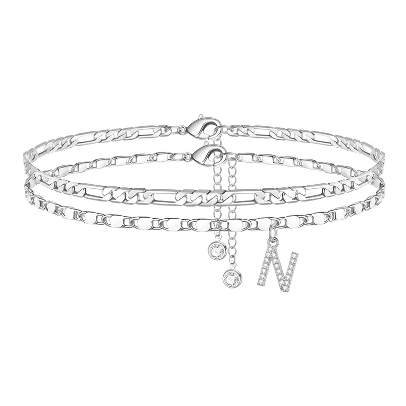 Gold Initial Anklet for Women