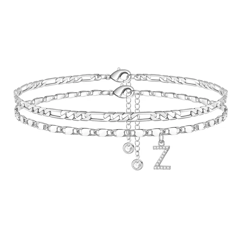 Gold Initial Anklet for Women
