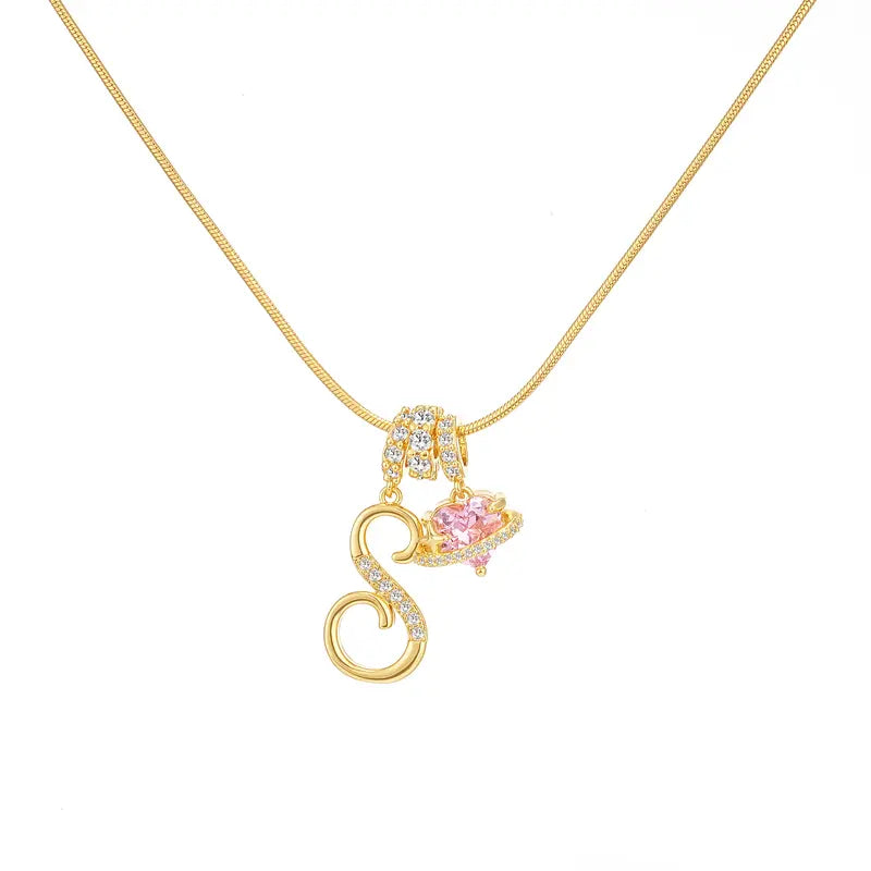 Personalized Initial Heart Pendant Necklace