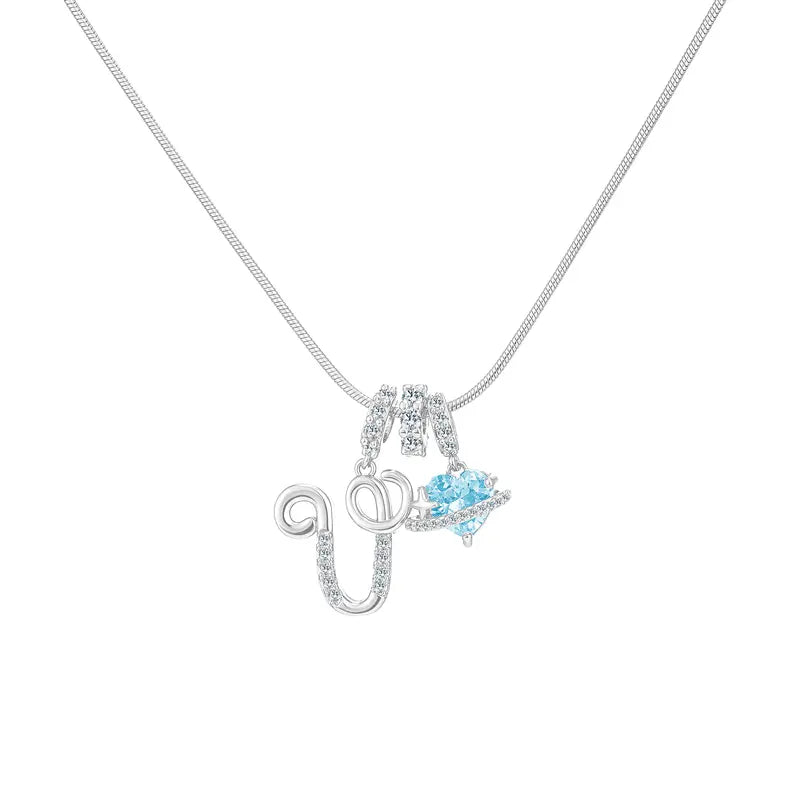 Personalized Initial Heart Pendant Necklace
