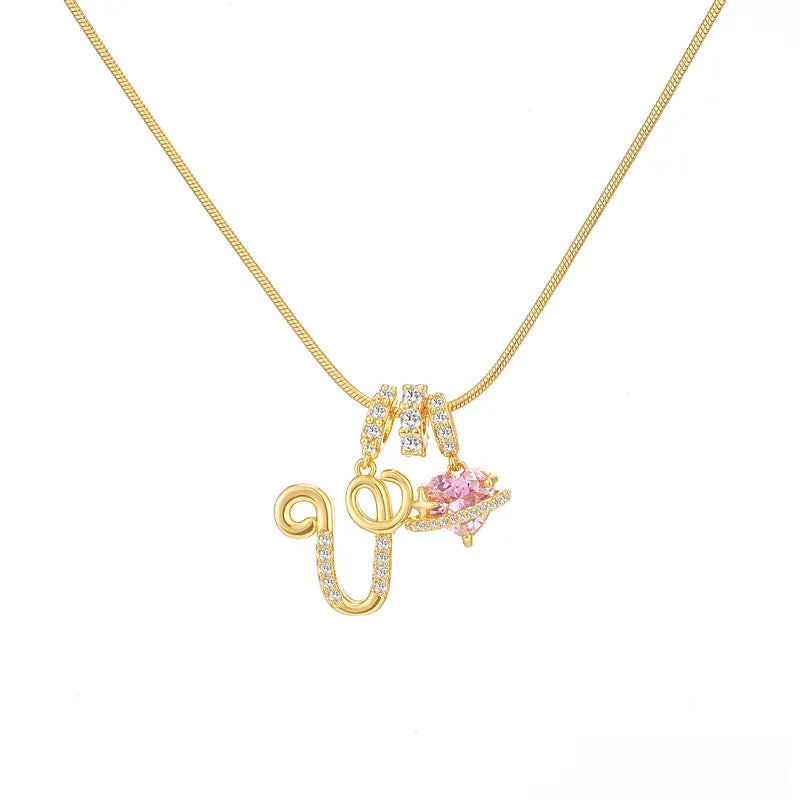 Personalized Initial Heart Pendant Necklace