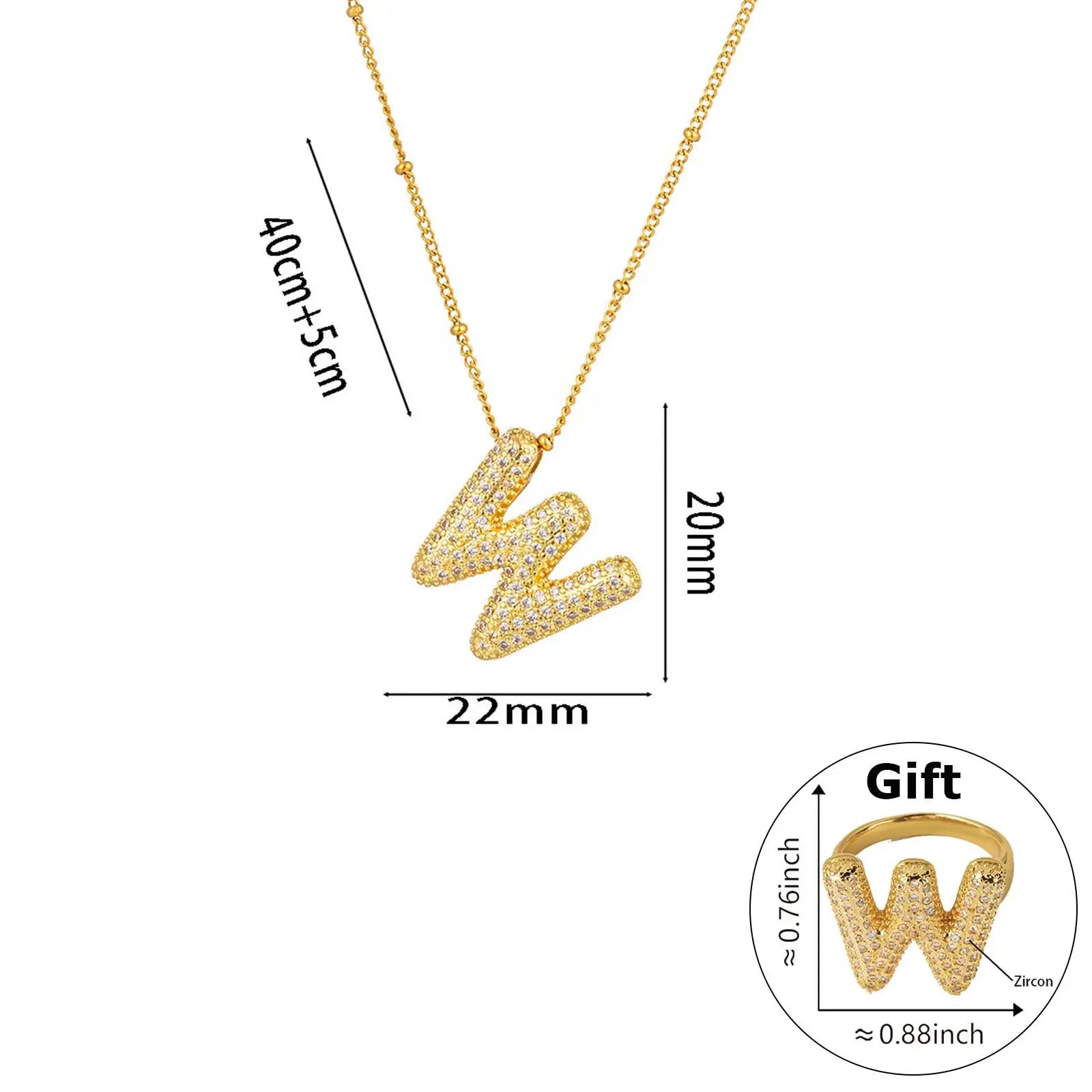 Elegant Beaded Initial Necklace • Gold Letter Charm