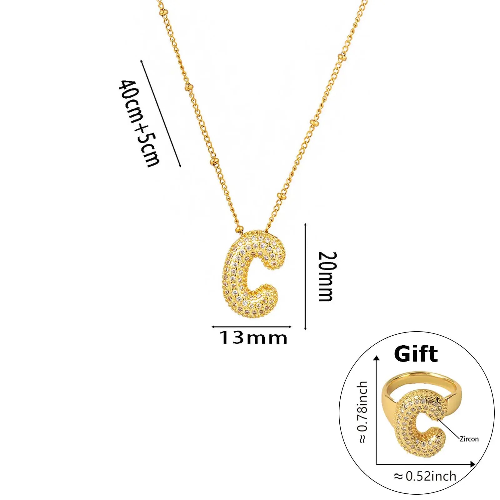 Elegant Beaded Initial Necklace • Gold Letter Charm