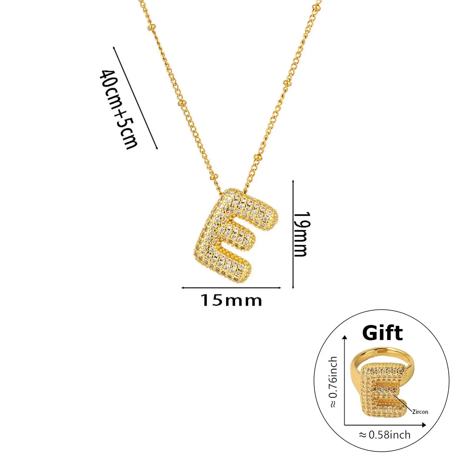 Elegant Beaded Initial Necklace • Gold Letter Charm