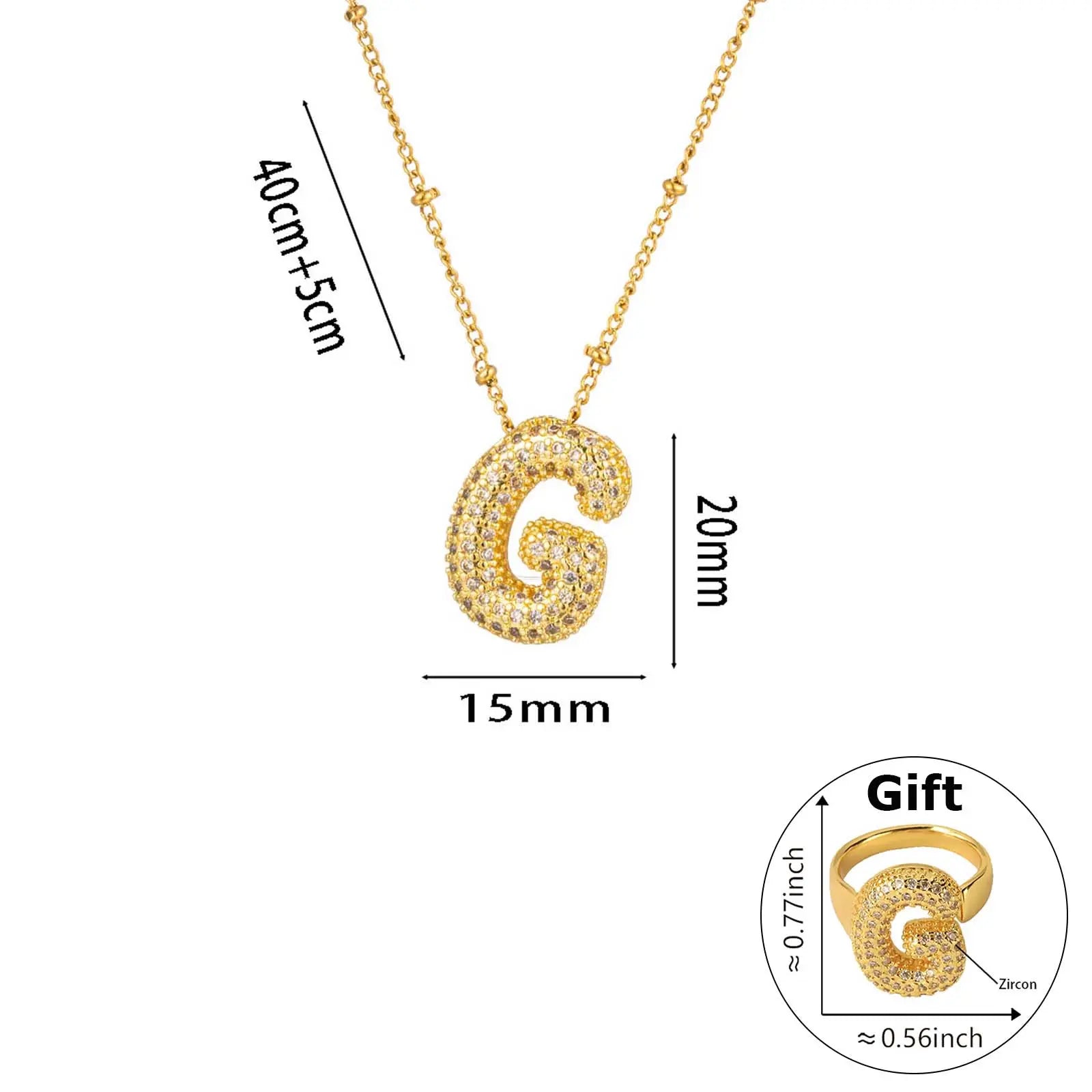 Elegant Beaded Initial Necklace • Gold Letter Charm