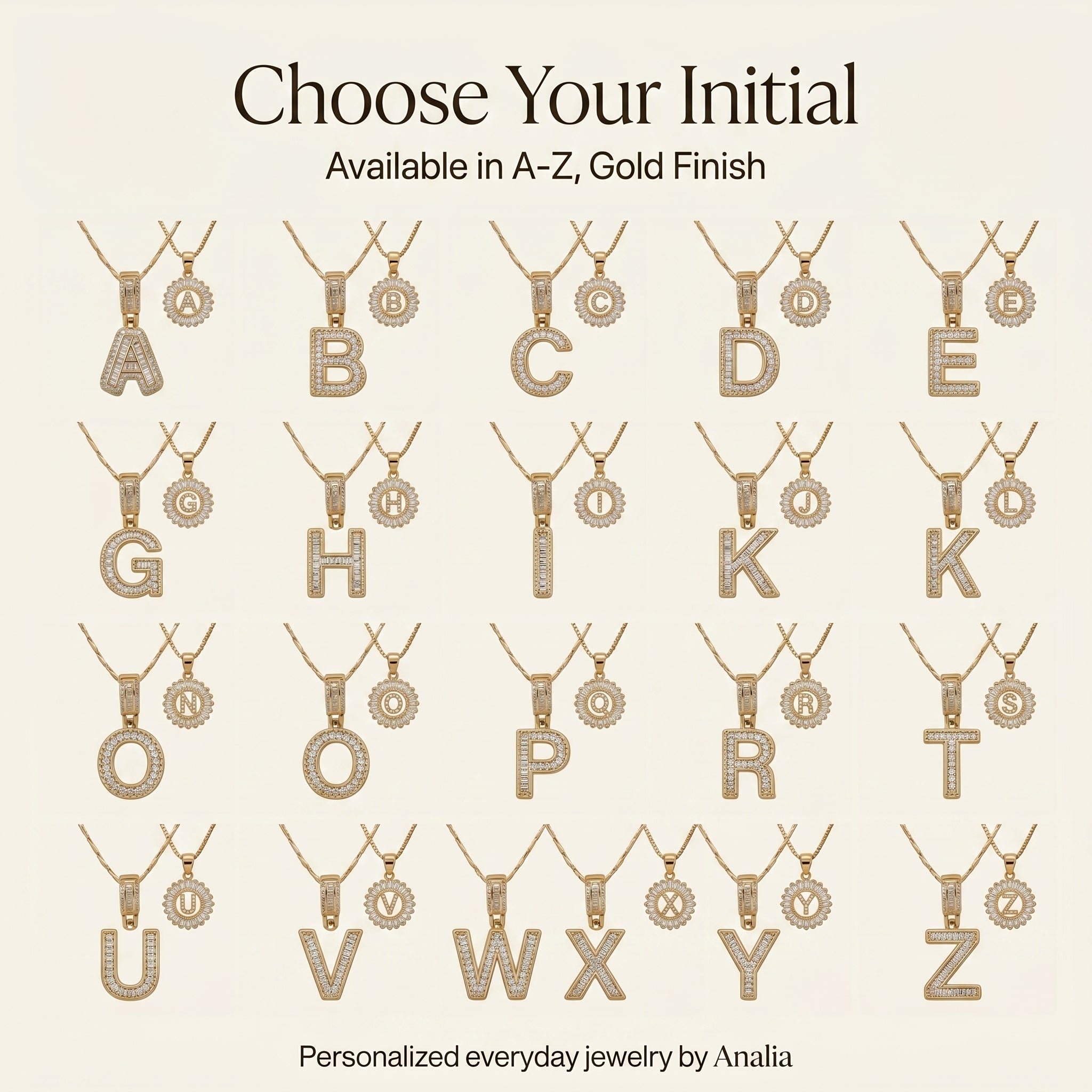 Layered Initial Pendant Necklace Set