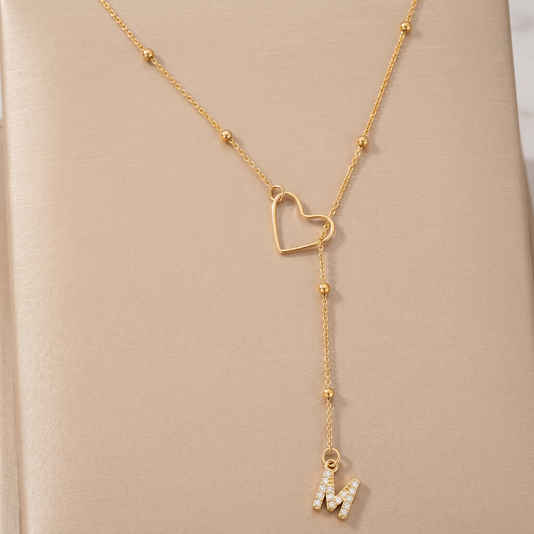 Jasmine Initial Heart Pendant Necklace