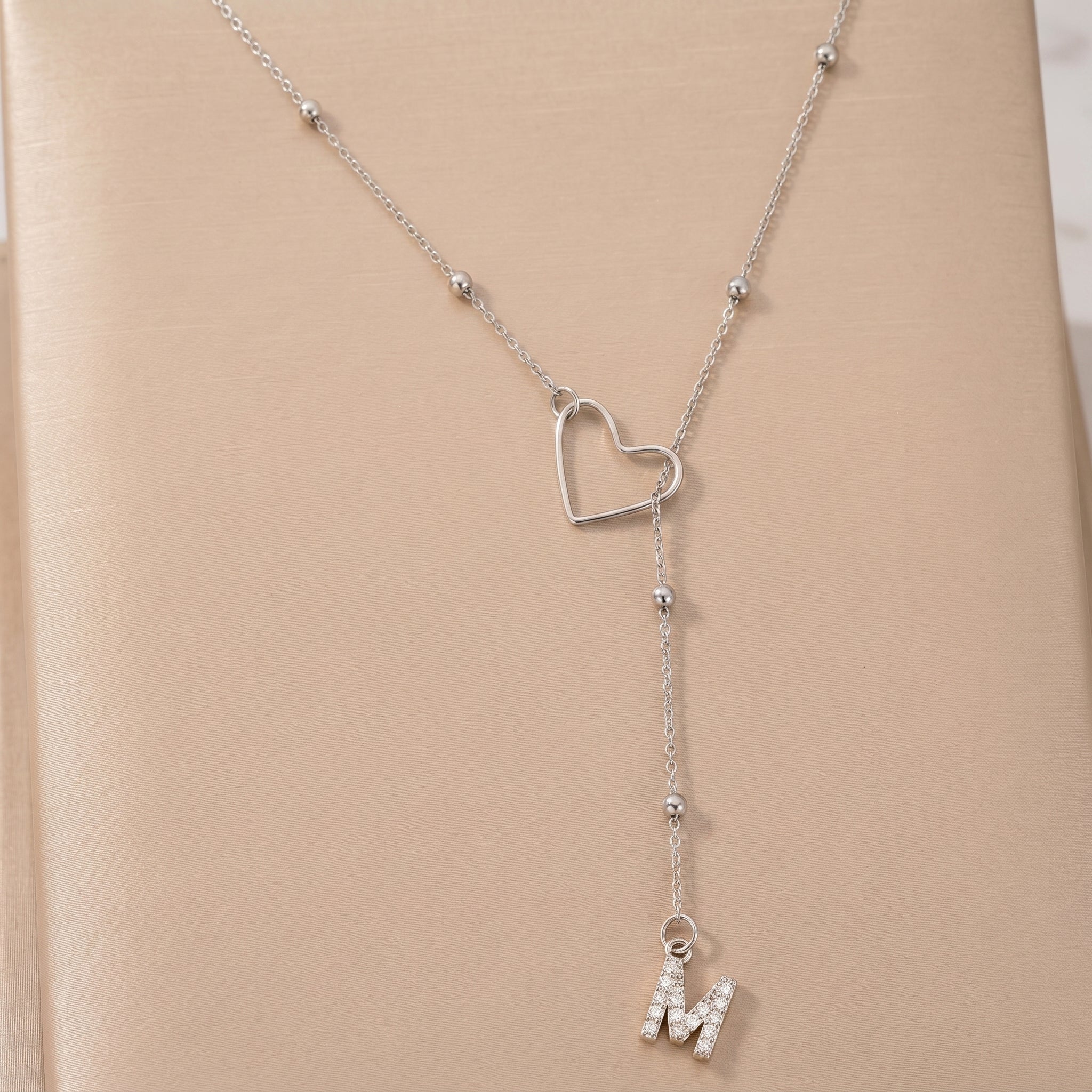 Jasmine Initial Heart Pendant Necklace