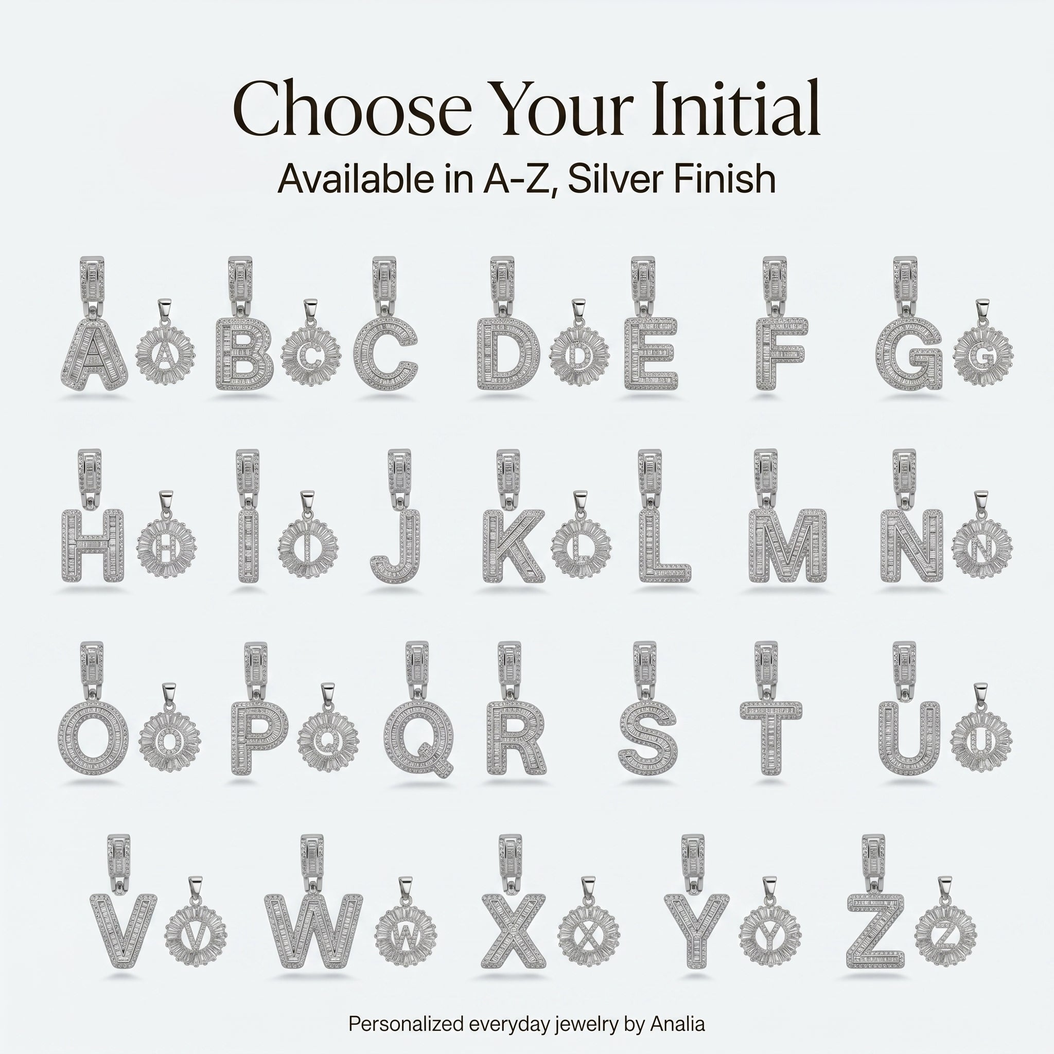 Layered Initial Pendant Necklace Set